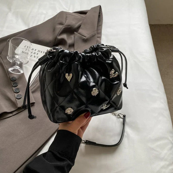 Chain Kafuu Diamond Fashion Shoulder Crossbody Mini Bucket Bag